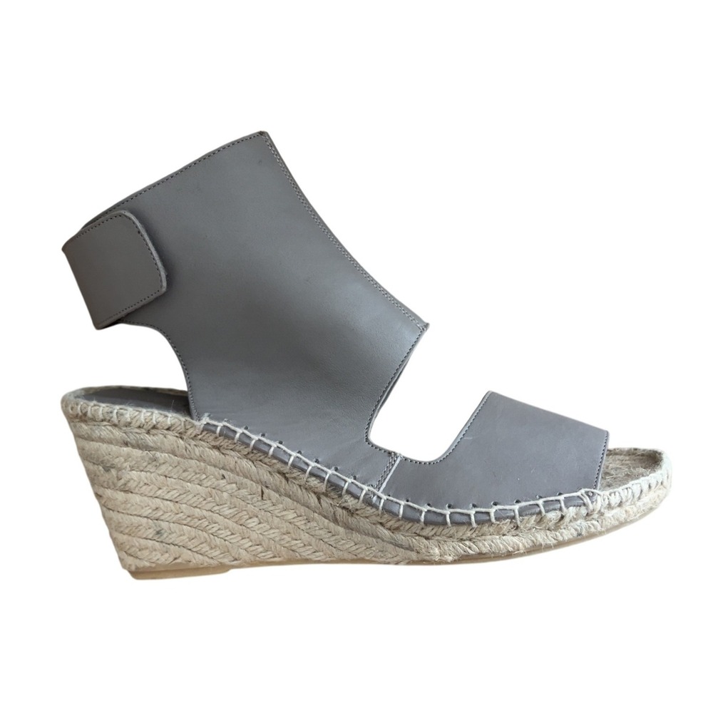 VINCE Spencer Leather Wedge Espadrille Sandals Size 10